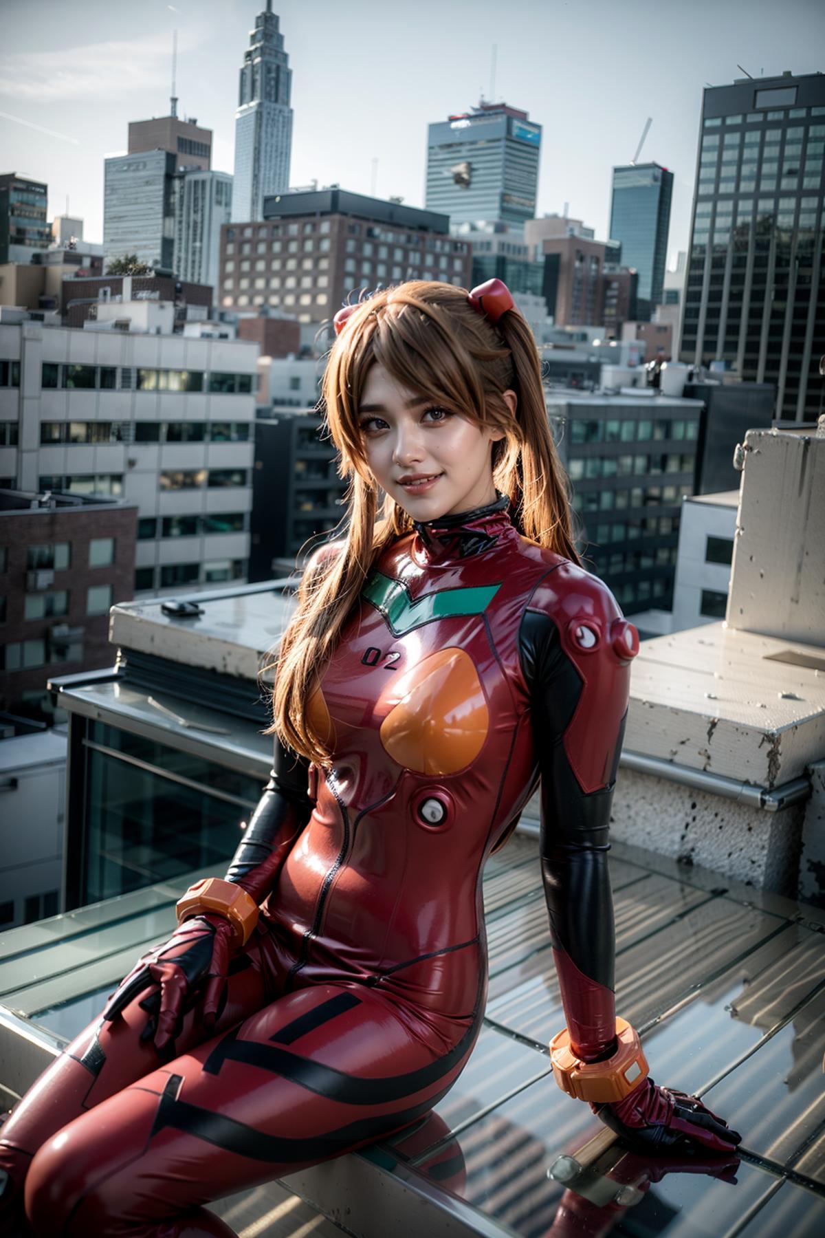 <Evangelion> Asuka Langley plugsuit cosplay costume |《Evangelion》明日香 战斗服 cos 服 |「Evangelion」 アスカ バトルスーツ コスプレ衣装 image by feetie