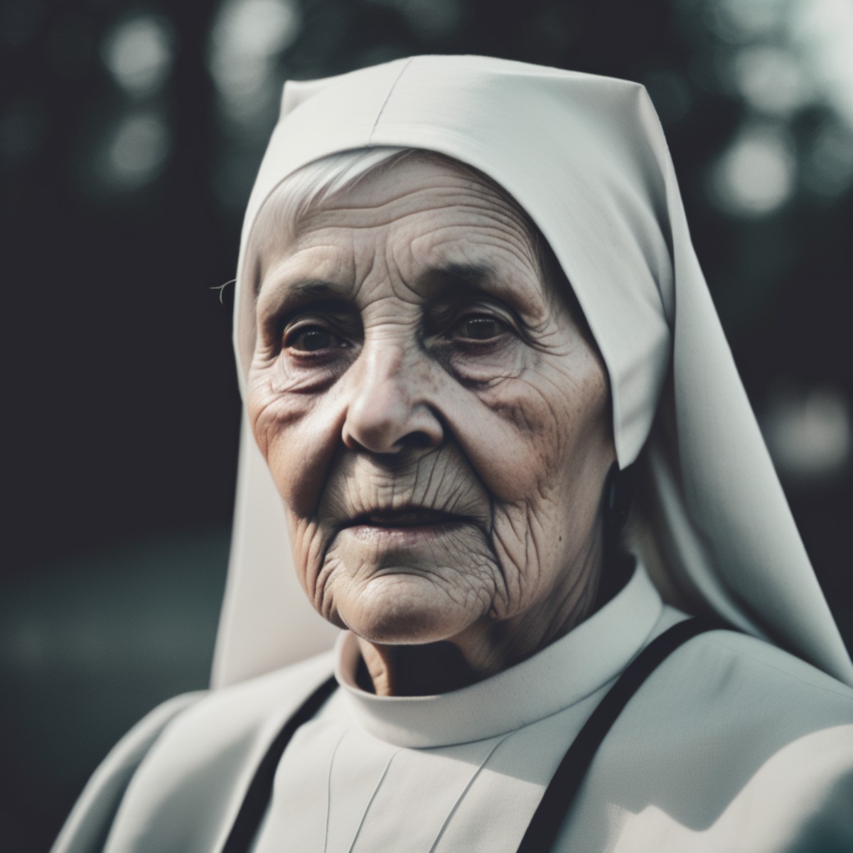 <lora:TestLUTs1-000016:0.6>
closeup portrait of an old nun, high contrast monochrome photo, analog vintage LUT