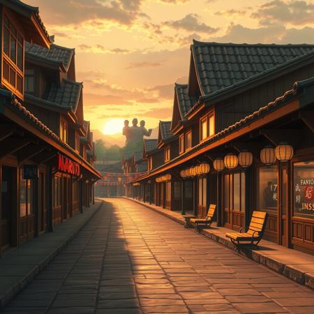A liminal space in Konoha, the Hidden Leaf Village, from Naruto, captured in ultra-realistic 4K with high dynamic range lighting and subtle brilliance effects. The iconic wooden buildings with curved, tiled rooftops stretch along the deserted streets, their warm colors enhanced by the soft glow of the setting sun. Every detail—the cracks in the stone pathways, the gentle sway of banners, the faint reflections on the glass windows of empty shops—feels almost too vivid, as if the world is frozen in perfect clarity.
The Hokage Monument stands in the distance, its colossal faces illuminated by the golden hour, yet the village itself remains eerily still. The air carries a quiet warmth, but the silence is deep, as if time has momentarily stopped. The training grounds lie undisturbed, the swings at the playground unmoving, the paper lanterns glowing faintly in the absence of any footsteps. The entire scene is breathtakingly detailed yet unsettlingly empty, creating a paradox of beauty and solitude—a moment suspended in time, waiting for life to return.