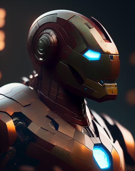 (dicuki:1.3) portrait of iron man,dreamlikeart,  <lora:dicuki:1>, digital art , trending artstation, 4k, high detail