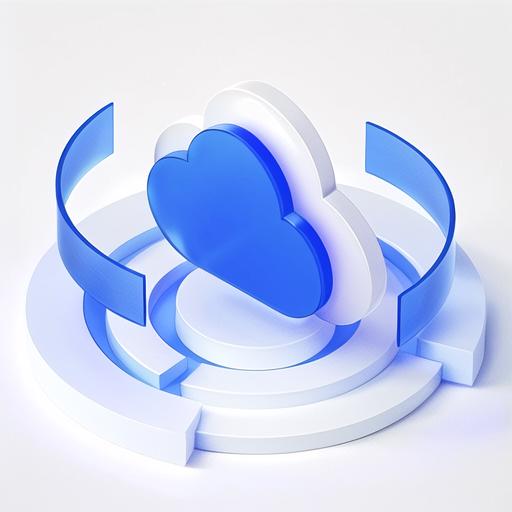 A Blue Cloud on a White Background with a Heart Shape.