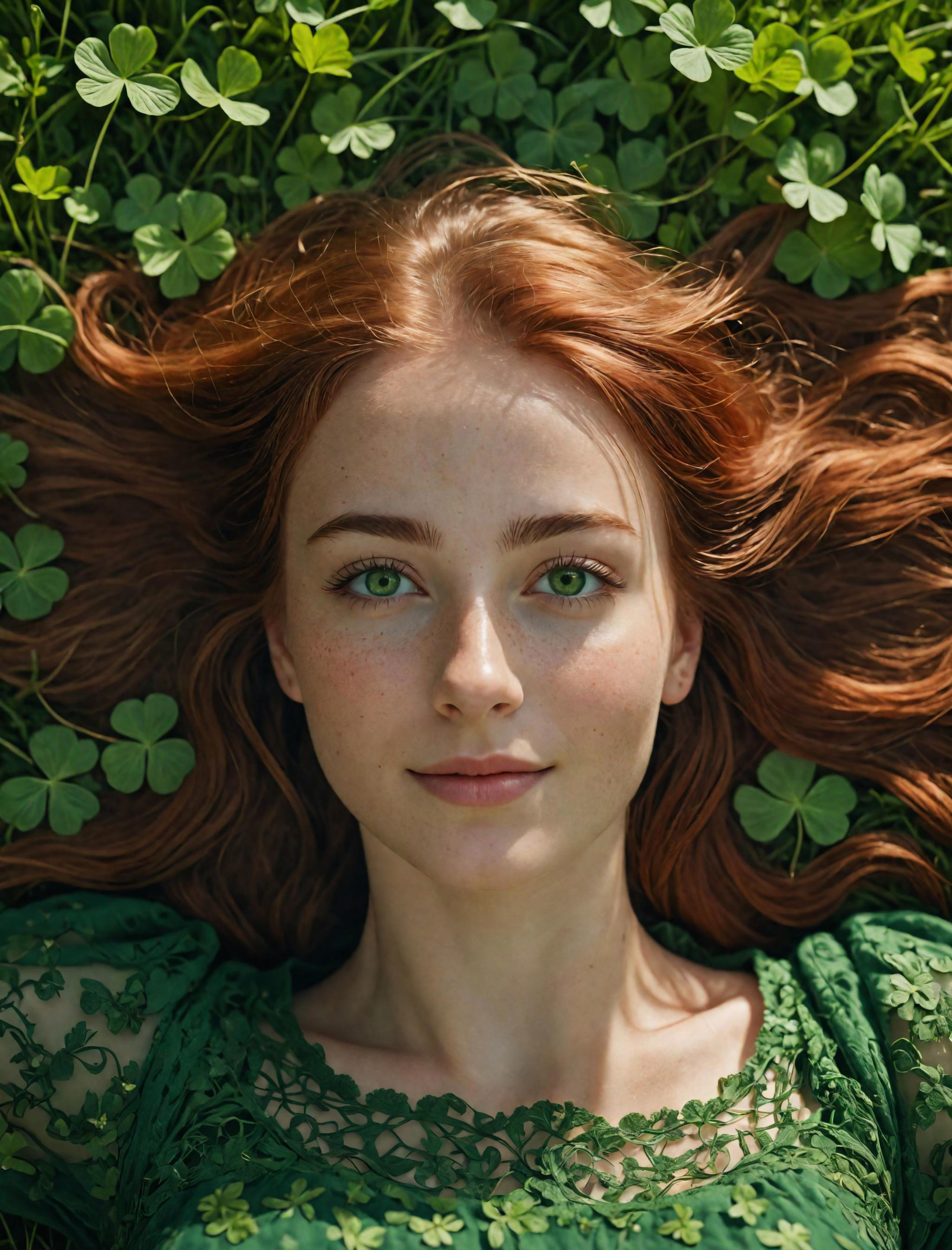 cinematic photo cinematic photo a 19 year old extremely cute irish woman . She has. (full body:1.9) (lying on back:1.6) In...
