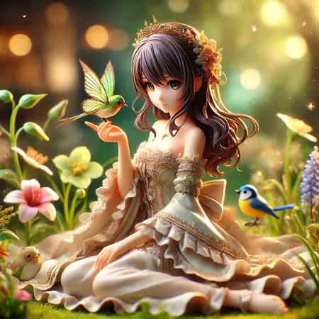 Bird On Finger Ethereal Fantasy Princess