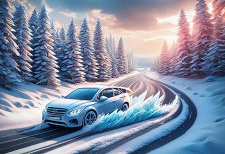 cat made of fr0stwrld, snow, ice, Surreal with macabre undertones, earthy surreal edge,  car made out of countless fr0stwrld, snow, ice, hyper detail, masterpiece, score_10, randshadscree, anime drawing style, anime movie, driving at high speed,countless galaxy,yellow,  sports car made out of fr0stwrld, snow, ice, bright blue and yellow energized sport car, score_9, score_8_up, score_7_up, score_6_up, shiny, driving, shiny, cloudy forest, Made of fluffy clouds, clutter, trash, fr0stwrld, snow, ice
