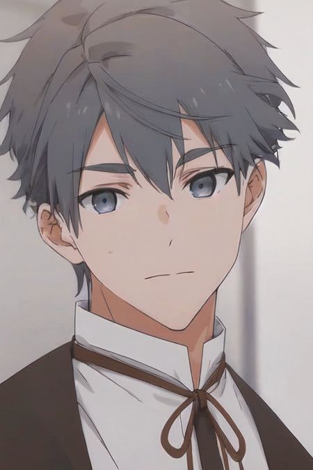 1boy, gray hair, gray eyes, male focus