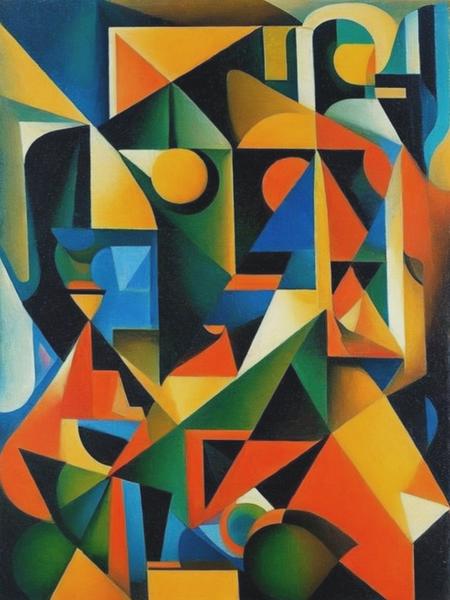 <lyco:JeanMetzinger:1.0> a Cubist painting