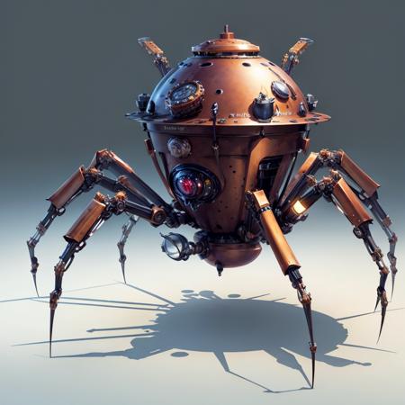 <lora:Clockworkspider:.5>  concept art, Clockworkspider  coffee machine spider