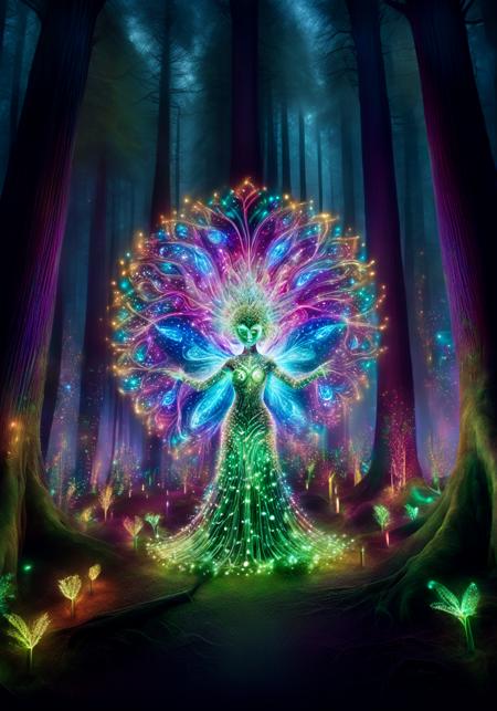 Masterpiece, renaissance art, chibi, cute chibi, best quality, absurdres, highest quality, in the heart of an ancient forest, where towering trees stretch towards the sky, a mystical dryad made entirely of colorful led lights emerges, illuminating the woods with a kaleidoscope of vibrant hues, amidst an atmosphere of magical wonder and enchantment, depicted in the surreal style of luminescent sprite art, detailed background, chibi art style, joyful theme, letters, numbers, symbols, theme, no humans, imagination_v666-000019, LED, z2dvD-000002, digital art, noc-wfhlgr warrior<lora:sdxl\mine\666\imagination_v666-000019.safetensors:0.51:0.51> <lora:sdxl\lighting\ColourfulLED.safetensors:1.26:1.26> <lora:sdxl\mine\conerstone\2\z2dvD-000002.safetensors:0.05:0.05> <lora:pony\not-styles\Digital Art Style SDXL_LoRA_Pony Diffusion V6 XL.safetensors:0.41000000000000003:0.41000000000000003> <lora:pony\future\noc-wfhlgr2.safetensors:0.38:0.38>