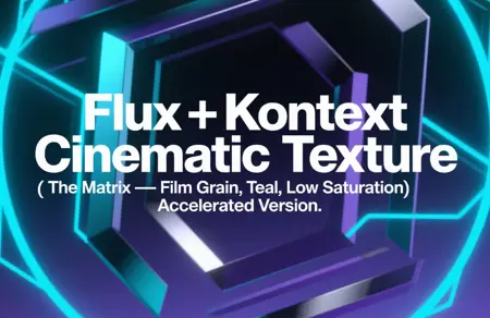 Flux+Kontext Cinematic Texture (The Matrix - Film Grain, Teal, Low Saturation) Accelerated Version