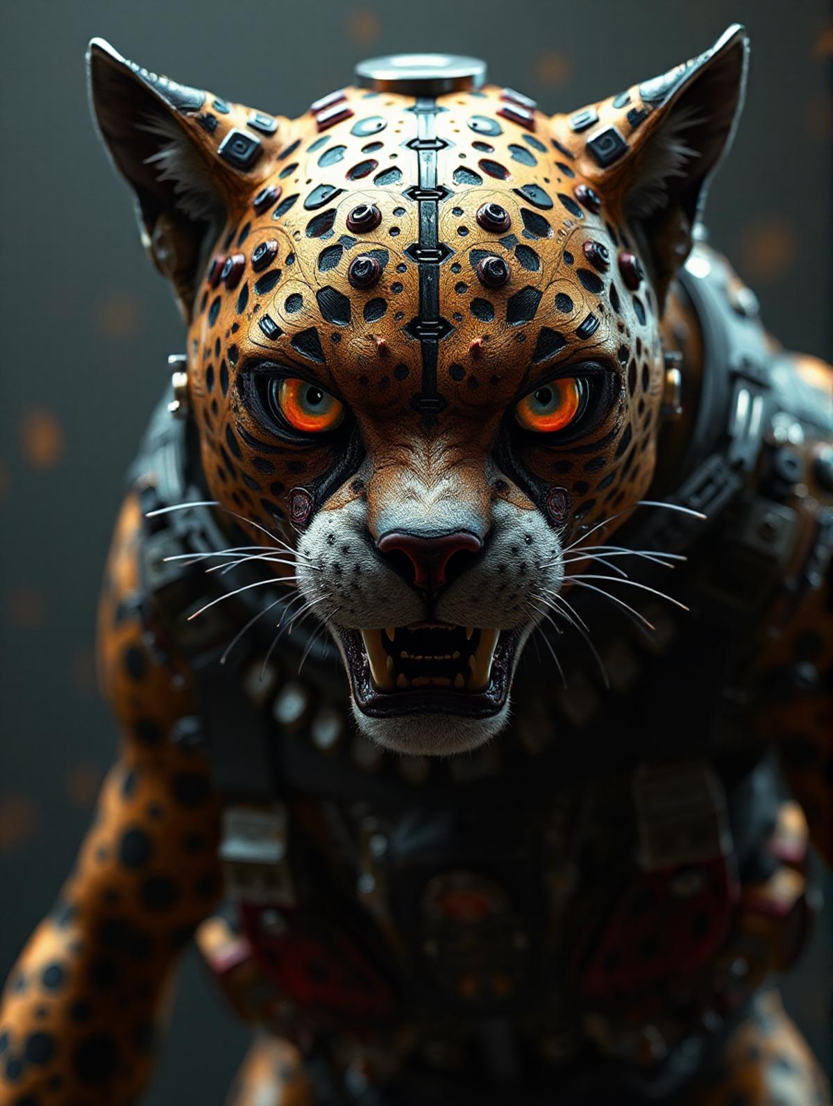 a mean looking cybernetic punkrock cheetah mutant, cyberpunk concept art by guweiz and josan gonzalez, digital art, highly detailed, intricate, sharp focus, trending on artstation hq, deviantart, pinterest, unreal engine 5, 4 k uhd image