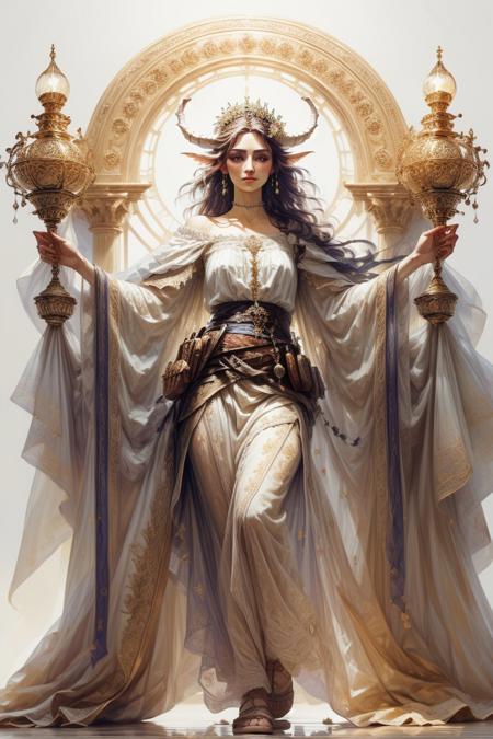 score_9, score_8_up, 8, score_7_up, solo,  
fantasy style, masterpiece, 8k, dynamic pose, 20 y.o, <lora:Fantasy_Classes_SD:1>,

(Dungeons and Dragons) Thorough, analog style, eye focus, highest quality, (highly detailed skin), full body, photo of a exquisitely beautiful,

BREAK
(absurdres, highres, best quality, masterpiece:1.4), score_9, score_8_up, score_7_up, score_6_up, detailed, detailed body, detailed face, (culDraenei, female, purple eyes, no sclera, no pupils, athletic, tall, slim, pale skin, grey skin, long ears), loose long blue dress, yellow pendant, sleeveless, cheerful, (((full body))), posing, (((white background, plain background))), (((no objects in background)))

sharp focus, dappled lighting, (backlighting:0.7), film grain, photographed on a Sony A7R IV, 18mm F/1.7 cine lens, (highly detailed, intricately detailed), 8k, HDR, seductively posing

BREAK
(EyesHD:1.2), (4k,8k,Ultra HD), masterpiece, best quality, ultra-detailed, very aesthetic, sharp focus, depth of field, ray tracing, best lighting, detailed illustration, detailed background, cinematic, 
BREAK 
detailed background, dynamic action image,

BREAK
oil painting, BadDream, negative_hand, NEG_EMBED_STABLE_YOGI_V3, FastNegativeV2, AissistV2
(detailed:1.3), (sharp focus:1.1), medieval style, (expressive face:1.2),,