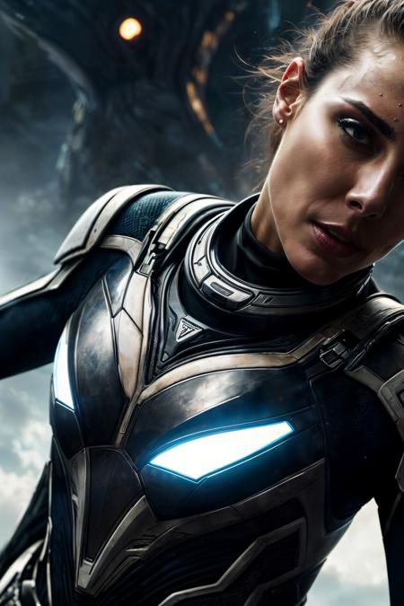 <lora:NeoFuturisticTech:0.5>((beautiful woman)) wearing a neotech armor, sleek, explosive pose, expressionism, movie still, hyper detailed, intricate design, insanely detailed, fine details, scifi, in a destroyed city, frontal illumination, <lora:add_detail:0.6>