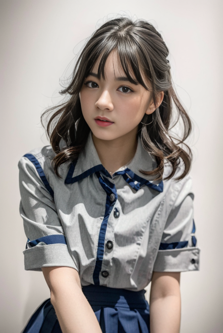 masterpiece, best quality, ultra-detailed, illustration, colorful, depth of field, 
calssroom, school uniform, white collared shirt, grey skirt, pleated skirt, 
,1girl, medium breasts, wavy hair,  detailed skin texture, detailed cloth texture, beautiful detailed face,
<lora:epi_noiseoffset2:0.85> <lora:Christy:0.85>