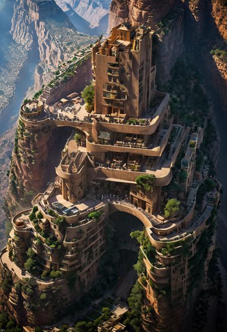 (The colonial city of the future, in the mist-filled Grand Canyon, on an unknown Earth-like planet, 2 moon on sky, Spaceship flight connects colonies, waterfulls:1.3), (Machu Picchu, a mountain settlement, incredibly spectacular:1.2), (Mario Botta:1.3), (avant-garde, future, reality, science fiction, photorealistic), (modern architecture:1.2), 
(Large Files, Ultra Realistic, 8K, 16k, FHD, HD, VFX, Perfect, Photography, composition, Architecture Sales Photography, Architecture Competition, Ultra High Resolution, Cinematography, High Resolution Image:1.1), (dramatic lighting, direct sunlight, ray tracing, clear shadow:1.2),  (real landscape:1.1), (blurred background:1.0), (urban background, more_details) ,
ac_neg1, great lighting, clear, hillscastel, extrusionbuilding, vertical