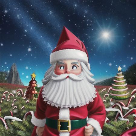 Perfectly-centered of  (((orna santa))) wizard 1man standing in flower meadow, beautiful eyes, highly detailed beard, ((dark fantasy)), intricate, natural lighting, stars,  high quality, 4k, cover photo, modern disney style