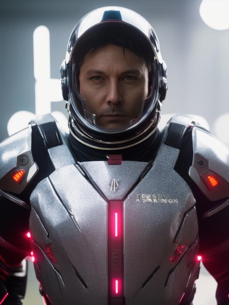 scifi style photo of death Stranding scenery, anatomically correct human male figure in astronaut suit in field facing forward helmet glowing pink, dynamic lighting, hyper detail features, ray tracing, high flare, 3D, cinematic lighting, dark shadows, unrealistic Engine 5 rendering, hyper detail,trending on artstation, 4k,extremely high details, ultra hd, hdr, 8k, extremely high details