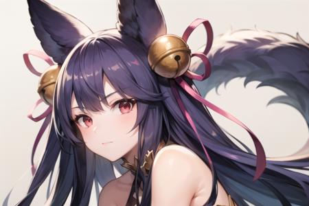 yuel\(gbf\), 1girl,close up,upper body, simple background, <lora:Yuel_V1:0.7>