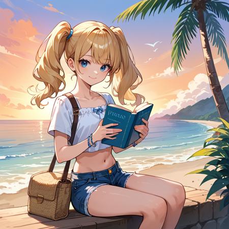 Sitting, holding book two-handed v1.0