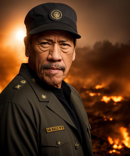 photo of DannyTrejo , he is wearing a military clothes, military cap, in battleground destroyed city. dramatic lighting, 1man, masterpiece, best qualityHDR, extremely detailed, intricate detail, <lora:DannyTrejo_SD1.5_V1:1>