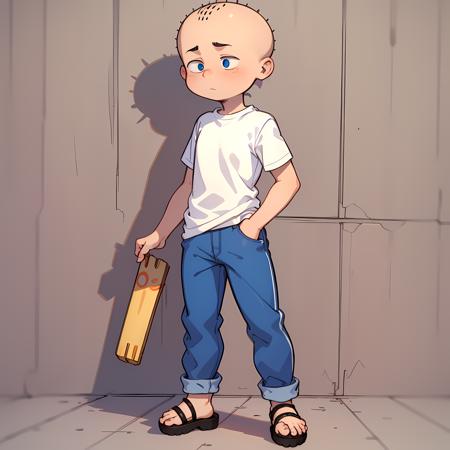 Jonny2x4 bald white shirt pants sandals