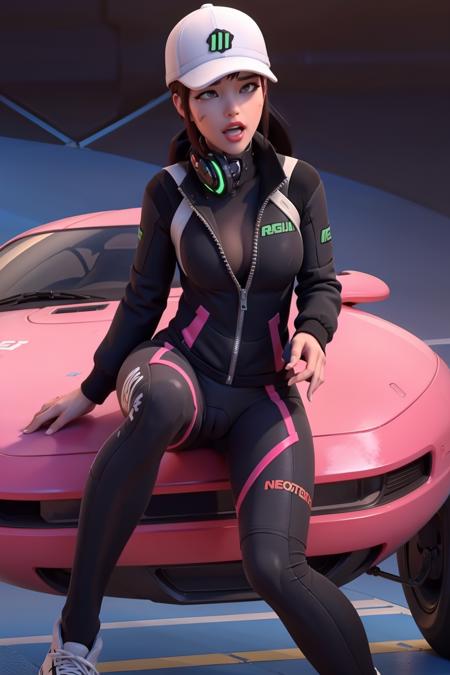 realistic, realism, photorealism, photo-realistic, high contrast, (photorealistic:1.4), 8k high definition detailed realistic, (best quality, masterpiece:1.2), NSFW,  photon mapping, radiosity, physically-based rendering, best quality, highly detailed, 1girl, pat pussy, cameltoe, owdva, d.va \(overwatch\),  ((outside, street)),long hair,  ahegao, cross eyes,sitting,  sneakers,( bodysuit), jacket,