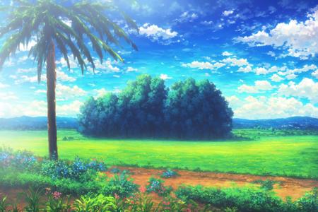 blue_sky, cloud, cloudy_sky, wide_sky, huge sky, condensation_trail, day, field, from_behind, grass, horizon, landscape, outdoors, path, road, scenery, sky, summer, <lora:VioletEvergarden:1>