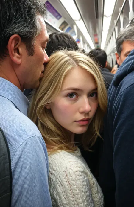 Standing Squeezed on Train