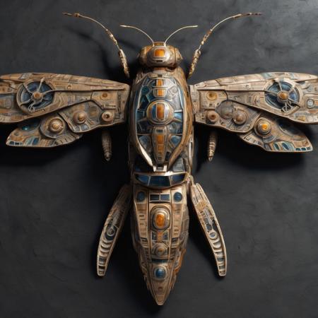Photorealistic, spaceship in the shape of a buterfly, carvings on hull