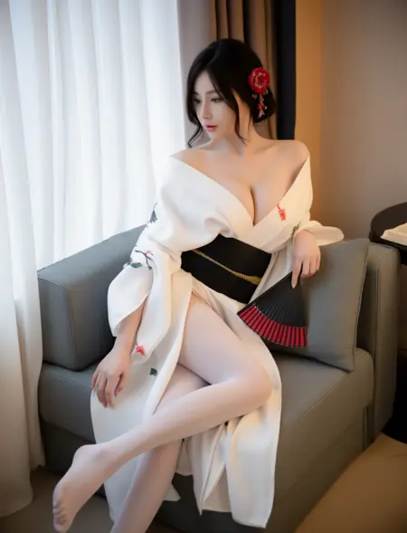 NSFW WAN2.2 T2V kimono white black belt white stockings