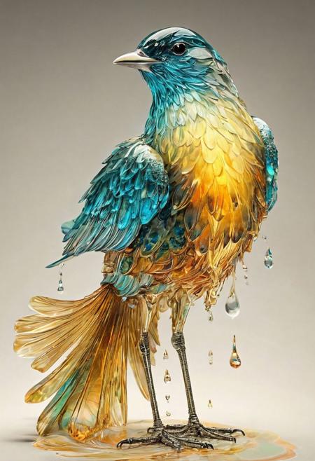 A bird, 
amazingly fluid, 
detailed, 
3d fractals, 
light particles, 
water drops, 
shimmering light, 
dreamy, 
surreal, 
alcohol ink, 
smooth, 
shimmering, 
dreamy glow, 
conceptual art by Alberto Seveso, 
Anna Dittmann, 
Arthur Rackham, 
16k