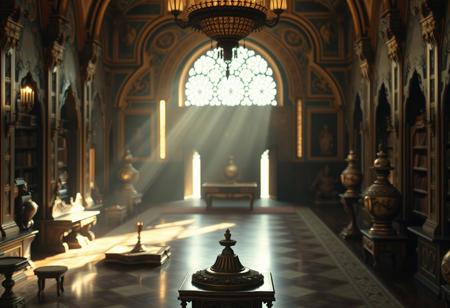 source_photo, photorealistic, masterpiece, 4k, ray tracing, intricate details, highly-detailed, hyper-realistic, 8k RAW, cinematic light, dramatic light, shallow depth of field,  high budget, bokeh, cinemascope, best view, best angle, XIXth century, Baudelaire, orientalist, collector, surrealist poetry, "Quand il jette en dansant son bruit vif et moqueur,
Ce monde rayonnant de métal et de pierre
Me ravit en extase, et j'aime à la fureur
Les choses où le son se mêle à la lumière."