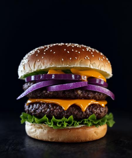 <lora:LowRa:0.7> burger, dark theme