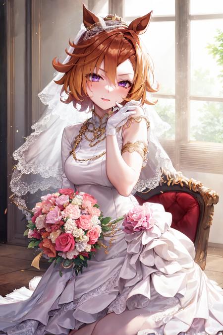 masterpiece, best quality, 
t.m. opera o \(umamusume\), 
wedding dress, bridal veil, 
<lora:t.m._opera_o_loha:0.8>