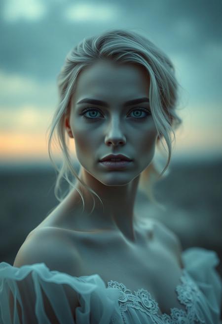 high quality design aesthetics, progressive opera rock album cover for a melancholic love song, beautiful young white woman, melancholic