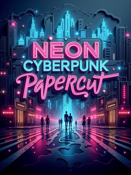 Neon Cyberpunk Papercut [FL/IL/XL] FLUX Style 1