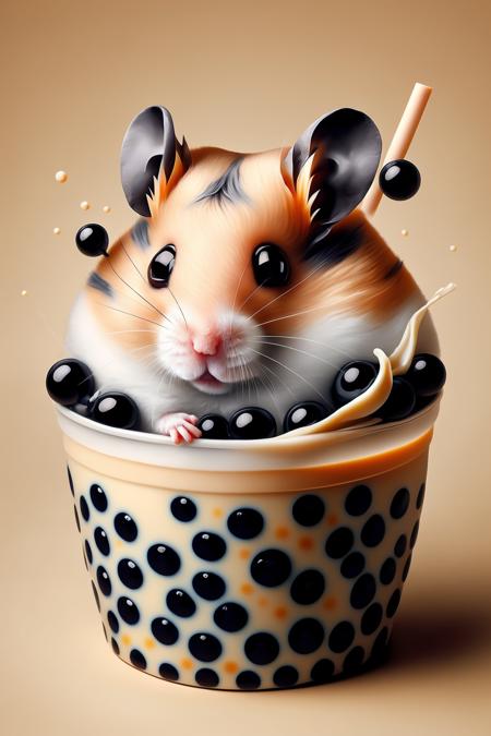 masterpiece, best quality, bubble tea style, bubble tea hamster, abstract, hamster <lora:bubble tea style-000014:0.8>