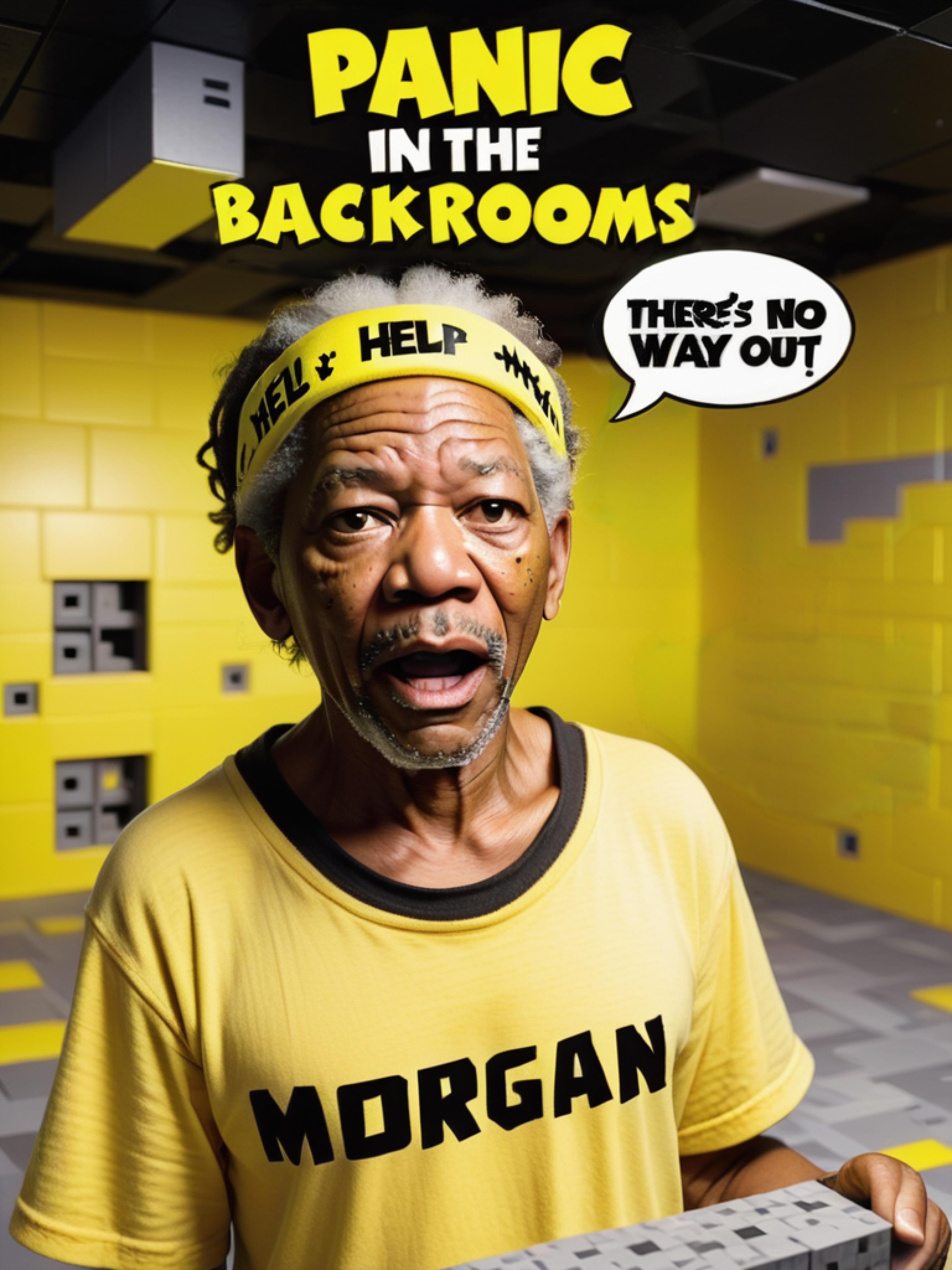 Morgan in the Backroom: A Comic Strip with a Yellow Background