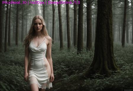 f1.8, f2.8, (young Slavic [naked skinny woman : plump woman wearing torn-off lace dress : 12]:1.235) with (wide open ideal eyes and round cornea:1.15), (full body, two legs, two arms:0.85), (analog film light effects, exceptional realism, strong gloom, light bleeding:0.8), (cinematic grading, high-key light, high key light overexposed, remarkable lifelike photo:1.15), (correct_fingers, feminine_anatomy:1.15), atmospheric cinematic still, ((art by Karol Bak  ))  beckinewton  as   ((slender body)), (( Nordic, medieval, Scandinavian  )), she  Crossed at the ankles, arms wrapped around her knees, she presents a playful challenge to those who dare to unravel her enigma and she is  Hesitant - Raised eyebrows and parted lips, perfect body proportions, realistic skin details, sharp face,  in dark forest in background, medium breasts, (natural skin pigment:1.15), (ideal limbs proportion, perfect hand anatomy, perfectly realistic hands:1.175), (shallow depth_of_field, (swirly bokeh:0.9), (rim light:0.8), dreamy Rembrandt lighting, analog film grain, vintage lens:0.8), (vignette, cinemascope:0.75), extreme realism, (gray-blue-green:0.7)