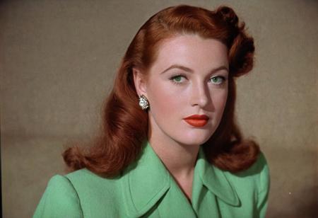 1940s vintage retro, Veronica Vreeland DCU, auburn-ginger-redhead, green-eyes, perfect photo, highly detailed, best quality, fine details, coherent face, full body, technicolor film still screencap, kodachrome photograph