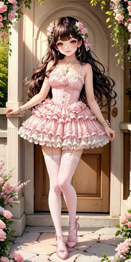 Kawaii Fashion: Pink Corset Fairycore Dress