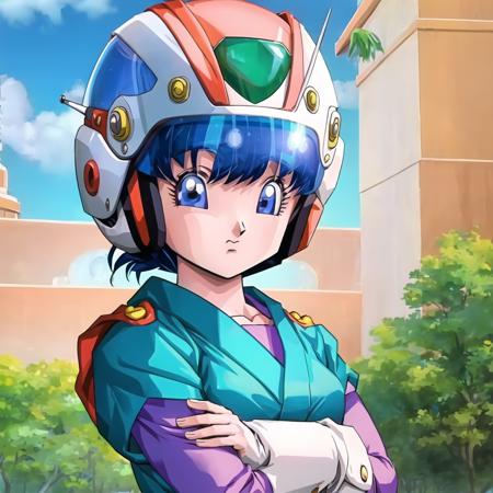 saiyawoman, 1girl, best quality, helmet