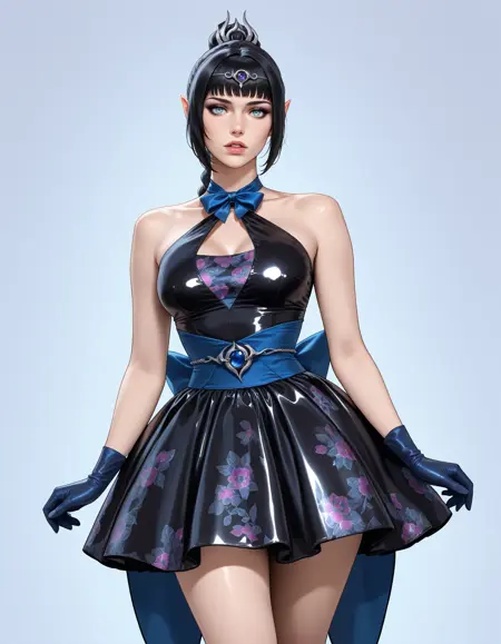 Floral Satin Bubble Skirt and Huge Backbow | Blow Me | ILXL