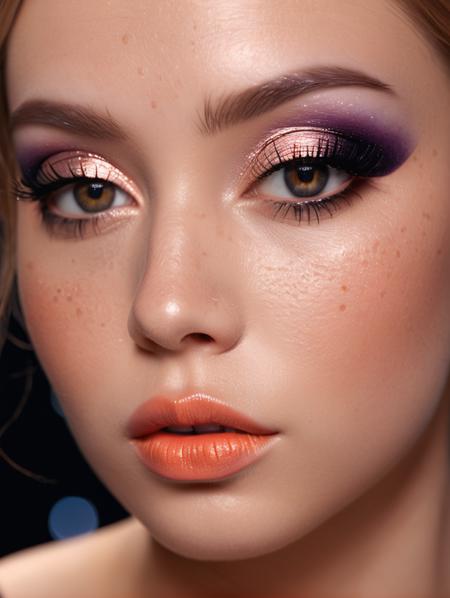 extreme absurde fantasy girl, extreme closeup, fashion shoot, (exotic, alluring, sexy), (beautiful gorgeous face, shaped face), (detailed pupils:1), (crystal clear eyes:1.2), (dark eyeshadows:2), (black eyeliners:1), (blush cheeks:0.8), (lipstick:0.7, lipgloss:0.7), (full lips:1.2), (plump lips:0.7), (pouty lips:2), (freckled skin:1), (oily tan skin:1), smirk, smile, ((masterpiece)), (high quality), (Ultra-HD), (high-resolution), (4k, 8k, 16k), (epic), (insanely detailed:1), (hyper-realistic:1), (HDR, vivid colors, colorful), (vfx, bokeh), (volumetric lighting, global illumination, ray tracing:1), absurdres, RAW, award-winning photography, professional film photography, film photography:1.2, photorealistic, depth of field, shallow focus, (soft lighting:1), (digital photography:1.5), (sexual illustration:1.3)
