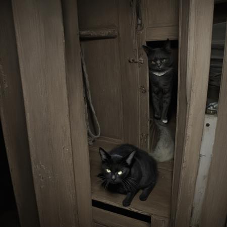 ((backrooms)) style horror cat, dark, mysterious, scary,