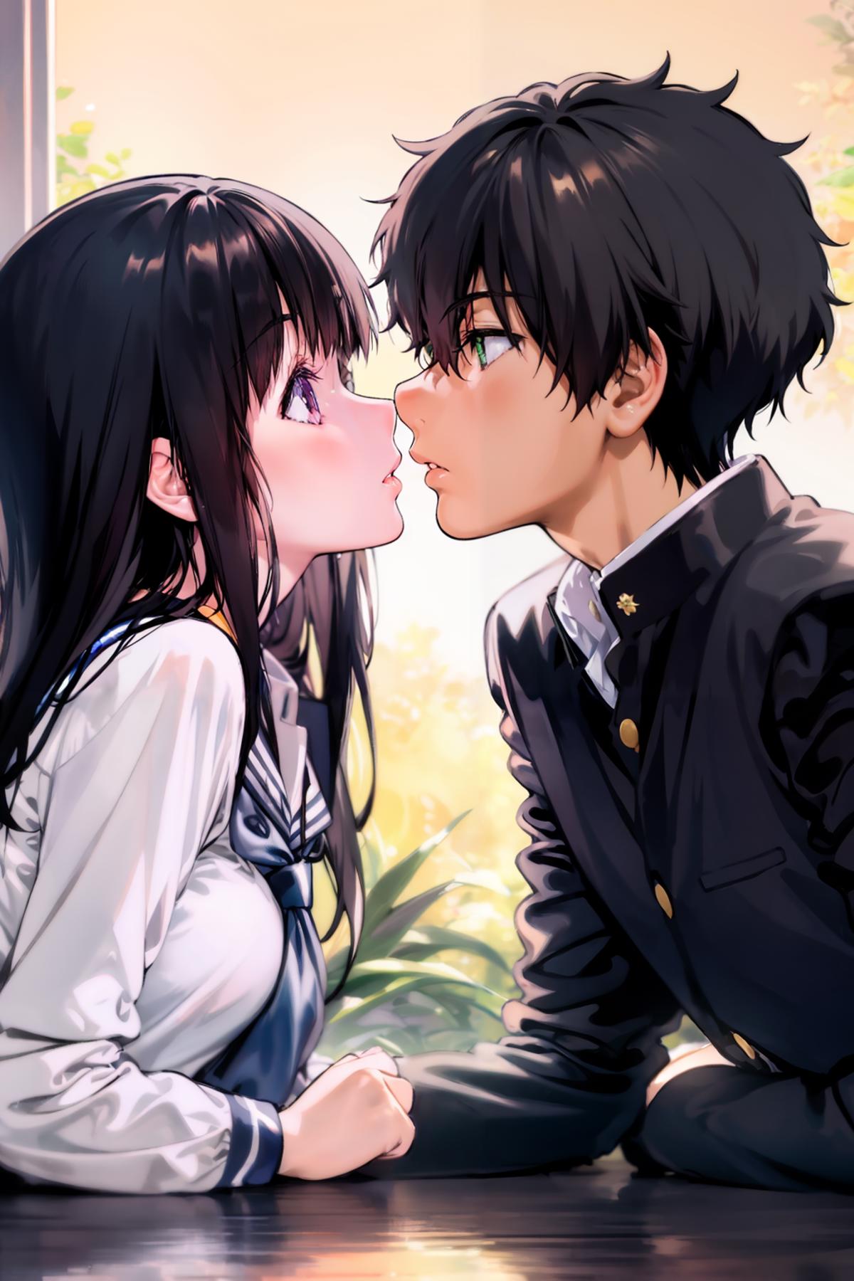 oreki x chitanda (Hyouka) 折木 x 千反田 （冰菓） image by kozue