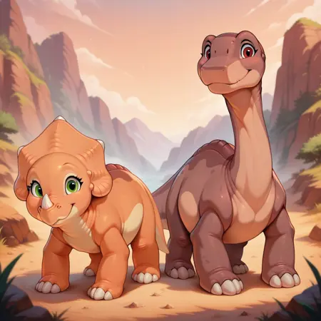 Cera and Littlefoot (land before time)