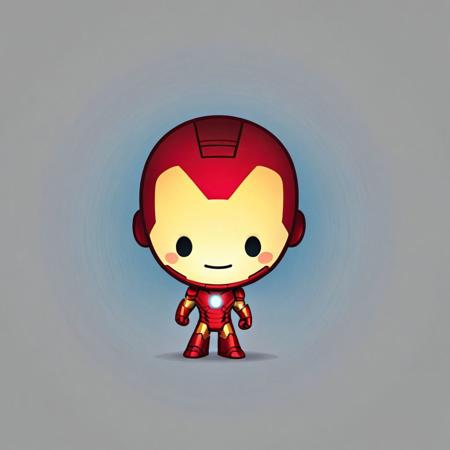 cartoon portrait of Iron Man in jmawx style, cute chibi, simple gradient background, full character, smile, detailed facial features   <lora:Jerrod_Maruyama_Style_XL_V4.2-000011:0.9>