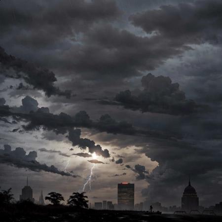 badweather dark clouds heavy rain lightning