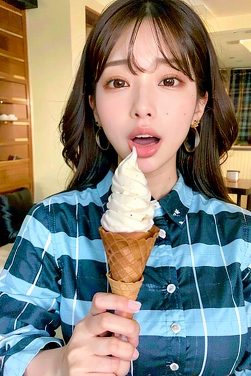 Sexy girl licking icecream (doll changeable) image by Yamada_AI_ART