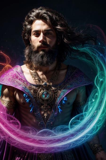 In the vibrant world of a fantasy realm, a wizard conjures intricate spells with a flick of his wrist, his upper torso depicted with dynamic energy and fluidity in the distinctive style of Kieran Yanner. Clad in robes adorned with mystical symbols and swirling patterns, he exudes an air of magical prowess as he weaves intricate sigils in the air. The scene is alive with vibrant colors and captivating details, capturing the essence of arcane power in every stroke of the artist's brush, Kieran Yanner.